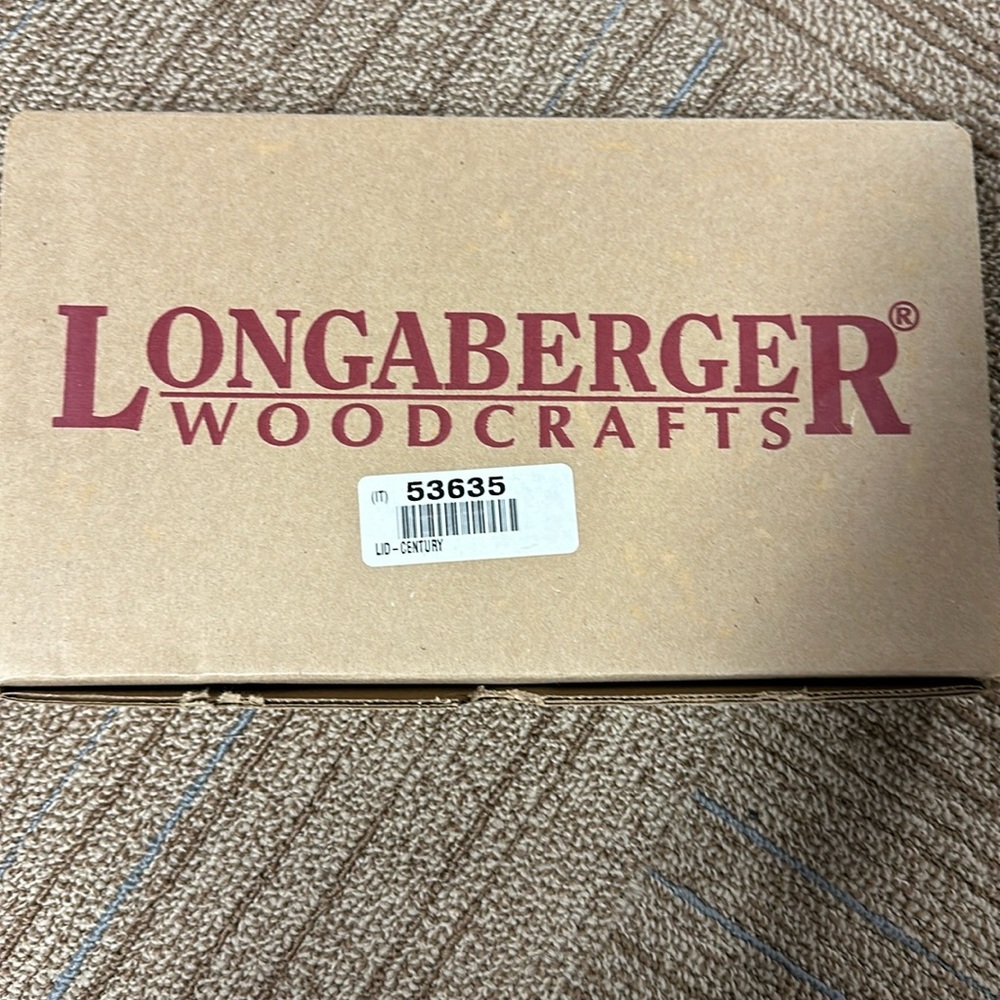 Longaberger Century Basket Lid. Mint in the box